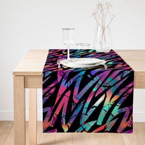 Modern Home Table Runner, Colourful Table Design Linens, Housewarming Gift Home Textile