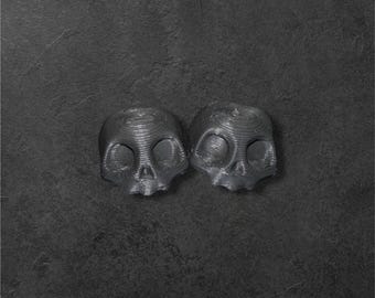 Skull Hoodie Beads | Goth Streetwear Hoodie Cord Ends | 3D Printed Techwear Drawstring Charms | Spooky Y2K Hoodie Accessories