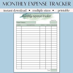 Expense Tracker Printable, Spending Tracker, Spending Log, Purchase Recorder, Transaction Log, A4 - A5, Letter, PDF