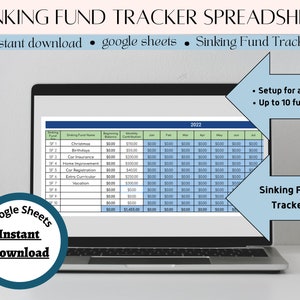 Sinking funds tracker Googlesheets | Sinking funds tracker | Savings tracker | Fund tracker | Savings planner | Budget tracker