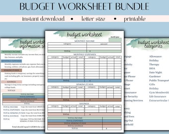 Monthly Budget Beginner Bundle Printable, Budget Planner Kit, Printable Budget Bundle, Monthly Budget Printable, A4, A5, Letter, PDF