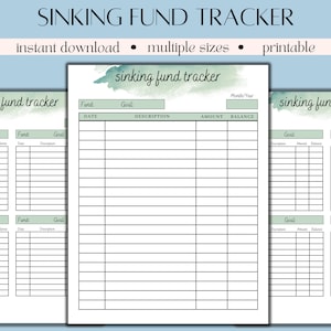 Sinking funds tracker | Sinking funds tracker pdf | Savings tracker | Fund tracker | Savings planner | Financial savings | Budget tracker