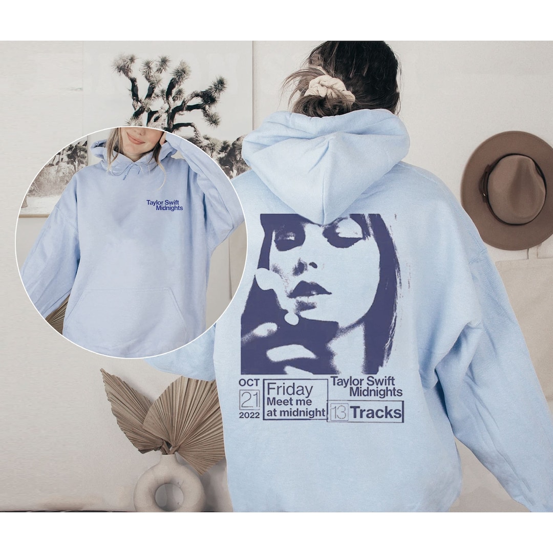 Taylor Swift Midnights Blue Hoodie 2 Side Taylor New Album Etsy