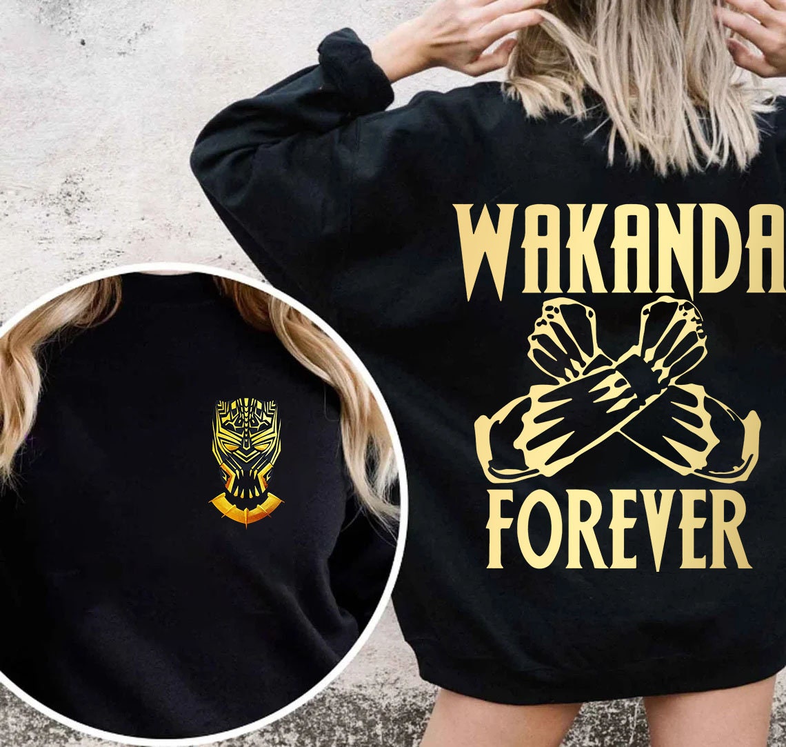 Discover Sudadera de Doble Cara Wakanda Para Siempre Wakanda Forever Vintage Unisex