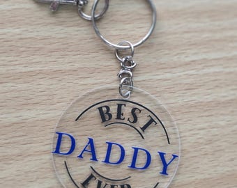 Father's Day Keychains - Personalised Name Keyrings for Dad - Best Dad Ever