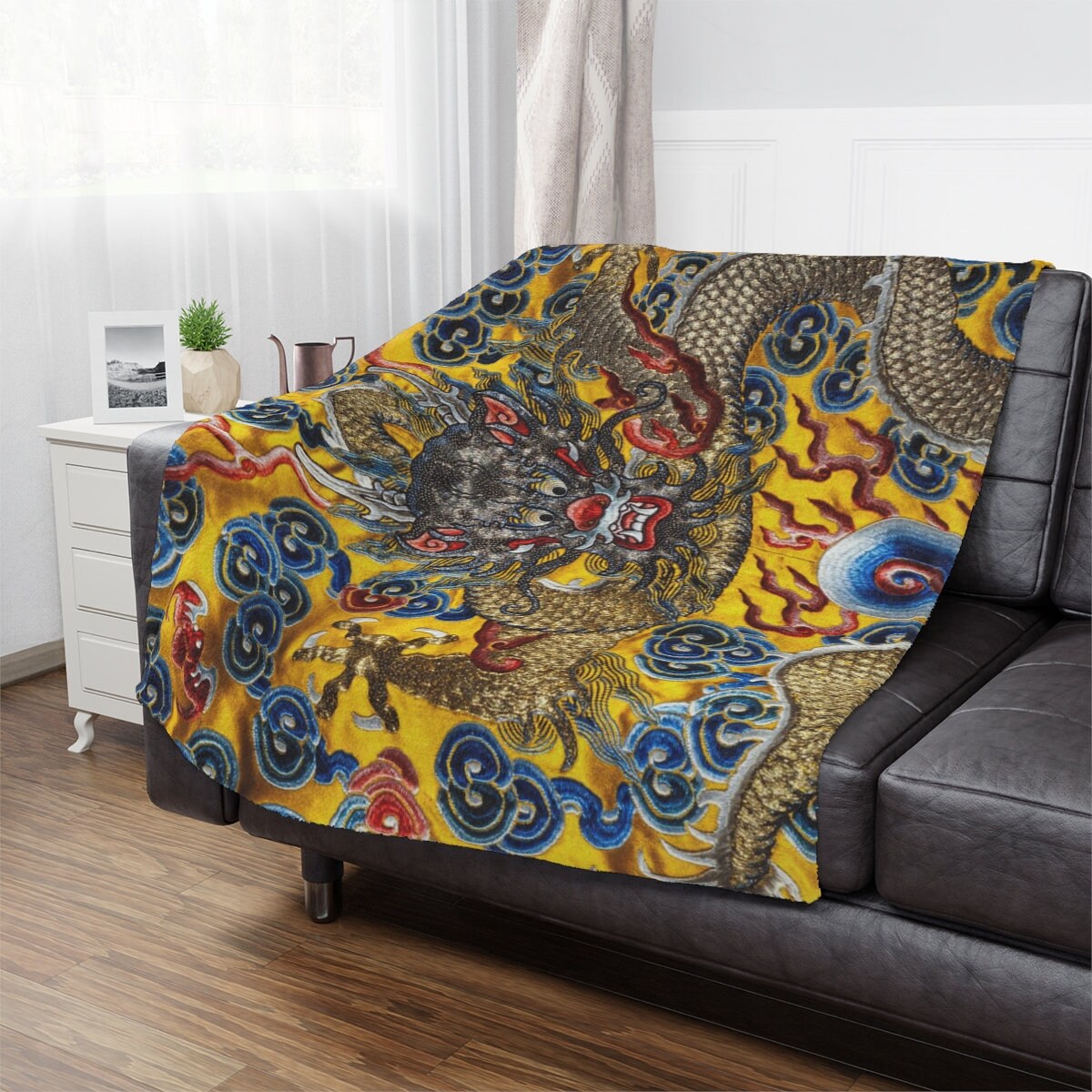 Fire Medieval Dragon Throw Blanket Fleece Blankets Plush 145x200 Cm