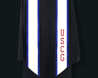 U.S. Coast Guard Themed Graduate Stole