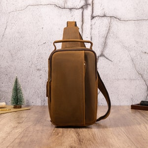 Sling Bag For Men Women Cross Body Bag Shoulder Bag Coffee Chest Bag Sling Backpack Small Daypack Multipurpose Casual Travel