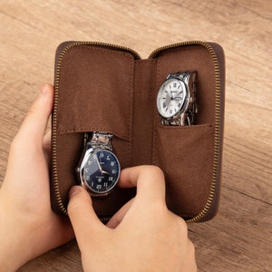 Organizador Para Relojes Hombre 8 Compartimentos Negro Viaje