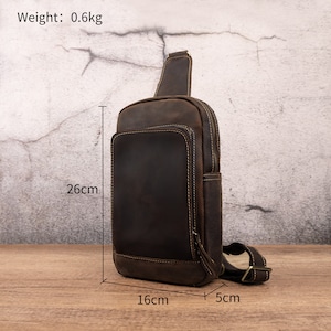 Leather Retro Travel Crossbody Bag Minimalist Sling Bag Stylish Daily Pack Simplicity Shoulder Bag High Capacity Underarm Bag Men image 5