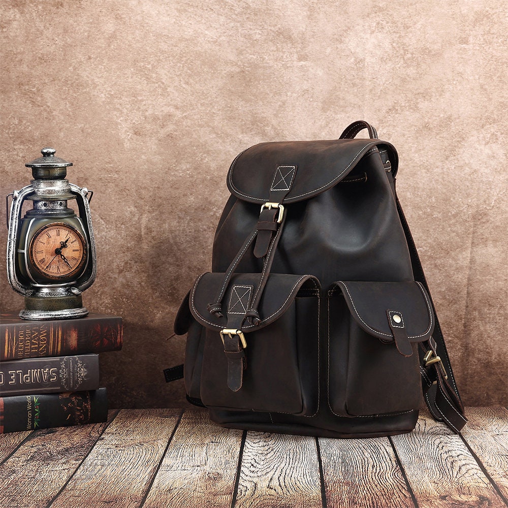 Leather Laptop Bag Vintage Travel Hiking Duffle Backpack Shopping Bag -  China Backpack and Luxury Handbag price
