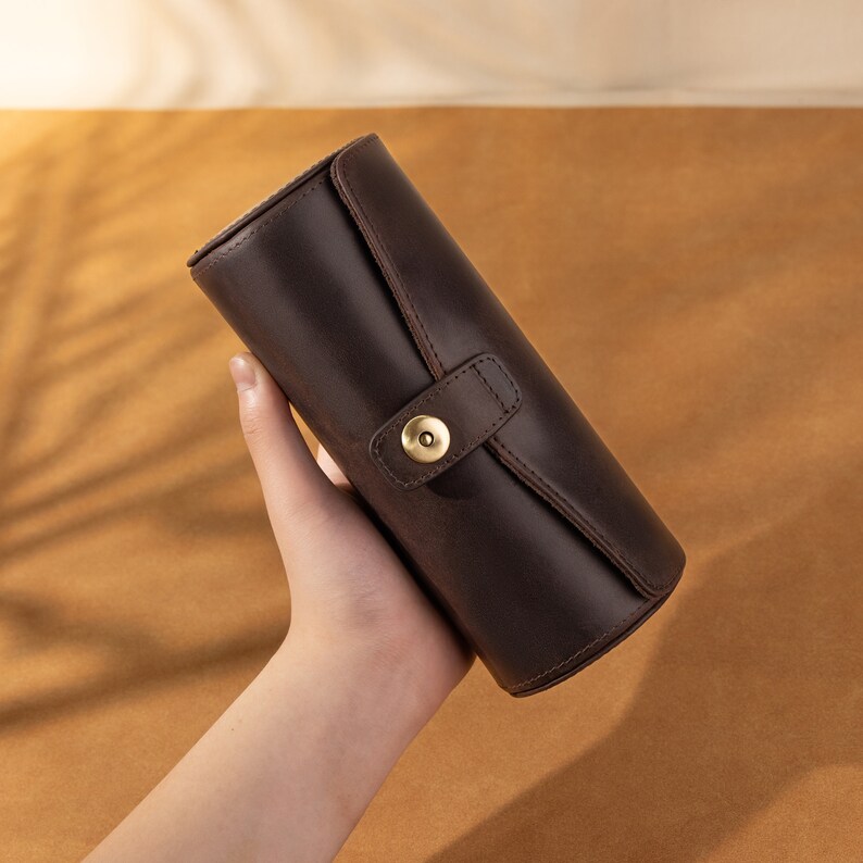 Personalized Leather Watch Case for Men 3 Watches Travel Etsy