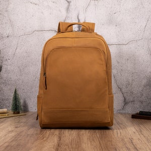 Personalized Leather Backpack Crazy Horse Leather Travel Backpack Mens Leather Rucksack Leather School Backpack Gifts For Him