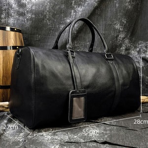 Handmade Leather Travel Duffel Bag Large Capacity Weekend - Etsy