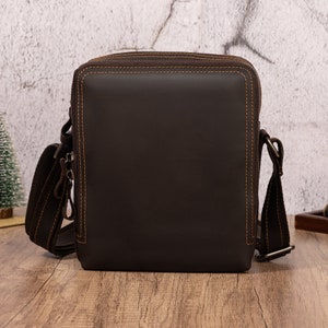 Genuine Leather Business Casual Crossbody Bag Simple Shoulder Bag Crazy Horse Skin Men's Retro Messenger Bag