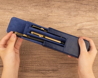 Personalized Pencil Bag, Leather Pen Case, Genuine Leather Pen Pouch, Back to School Gift, Gift for Teacher, Pen Accessories,Travel Pen Case