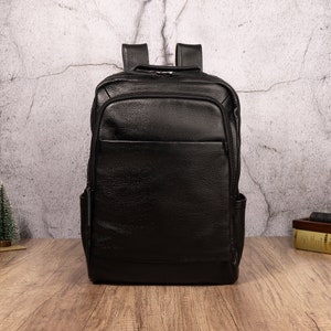 Men's Leather Backpack Women's Cowhide Travel Rucksack Large Capacity Computer Backpack Cute Backpack Best Backpack Gift For Him