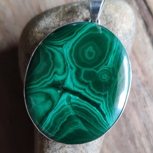 Malachite Silver Pendant 925 Sterling Silver Malachite Gemstone Pendant Silver Jewelry Designer Pendant Gift For Her Oval Silver Pendant