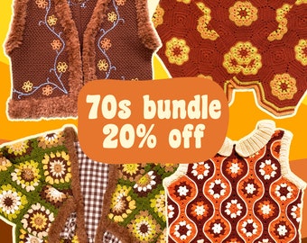 70s crochet pattern BUNDLE 20% off