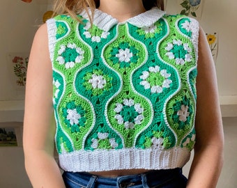 Ada top - white/green