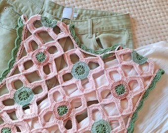トップス MEDI SHELL MOTIF CROCHET KNIT VEST ameri ameri MEDI SHELL MOTIF CROCHET KNIT VEST