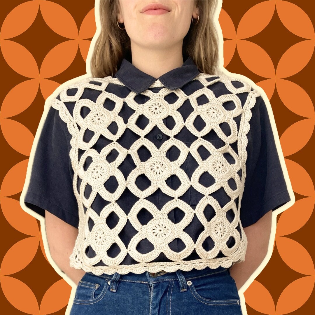 MEDI SHELL MOTIF CROCHET KNIT VEST