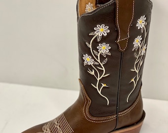 Damen Echtes Leder Cowboy Cowgirl Rodeo Stiefel