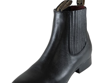 Semelle en cuir noir Botin Charro