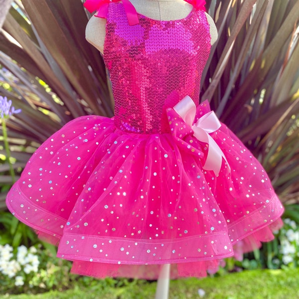 Abito tutu rosa abito da principessa vestito da spettacolo
