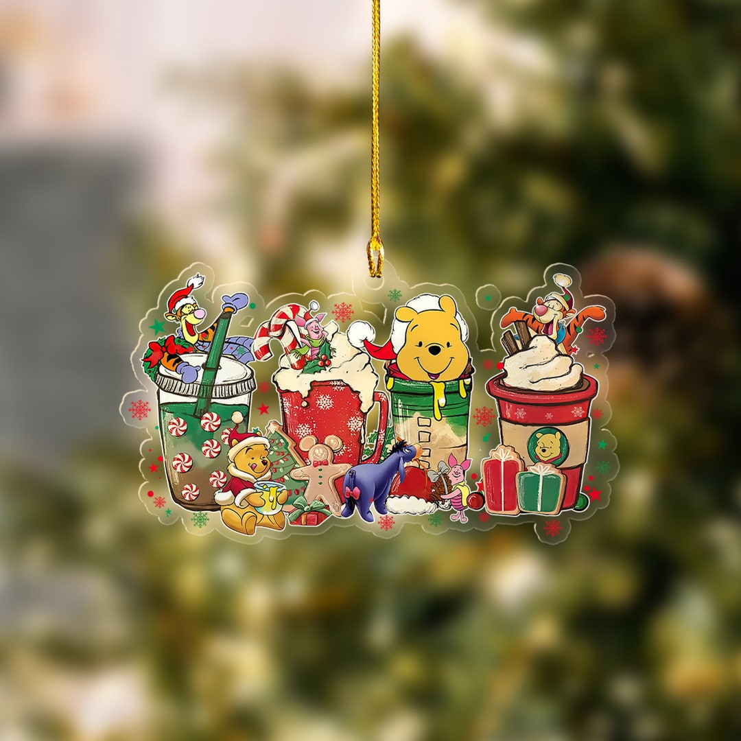 Winnie the Pooh Christmas Ornament Christmas Drink Ornament Etsy