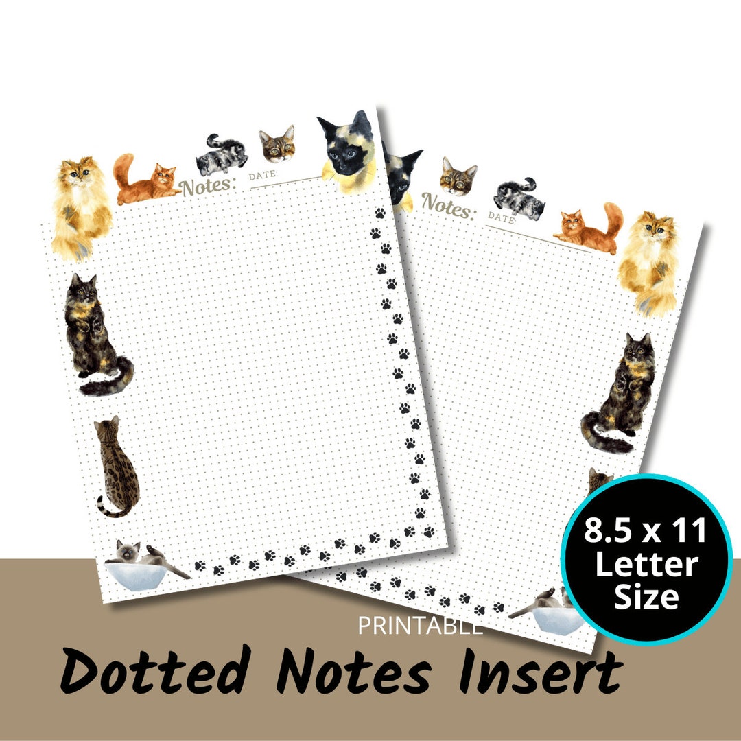 Dotted Notes Insert Printable PDF Page, Dotted Notes Page, Animal Theme ...