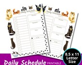 Daily Cat Schedule Printable Pages | PDF Planner Pages | Planner for Pet Lovers | Cat Theme | Stay Organized and On Track | Hourly Agenda