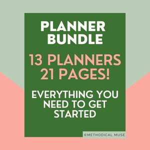Bundle, Planner Starter, 13 Products, 27 Pages. Daily Planner, Weekly Planner, Monthly Planner, Quarterly and Yearly Planner, Habit Tracker