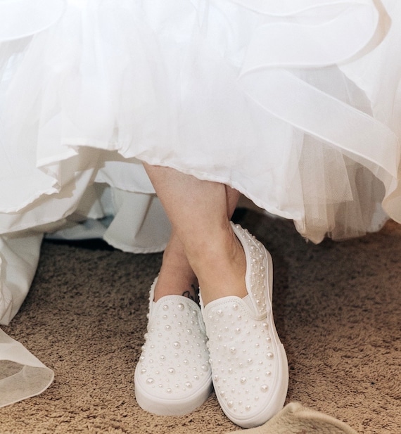 Shoes with pearl embellishments deals