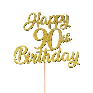 Personalised Happy 90th Birthday Cake Topper Custom Toppers | ANY AGE 65th 70th 75th 80th [1613]