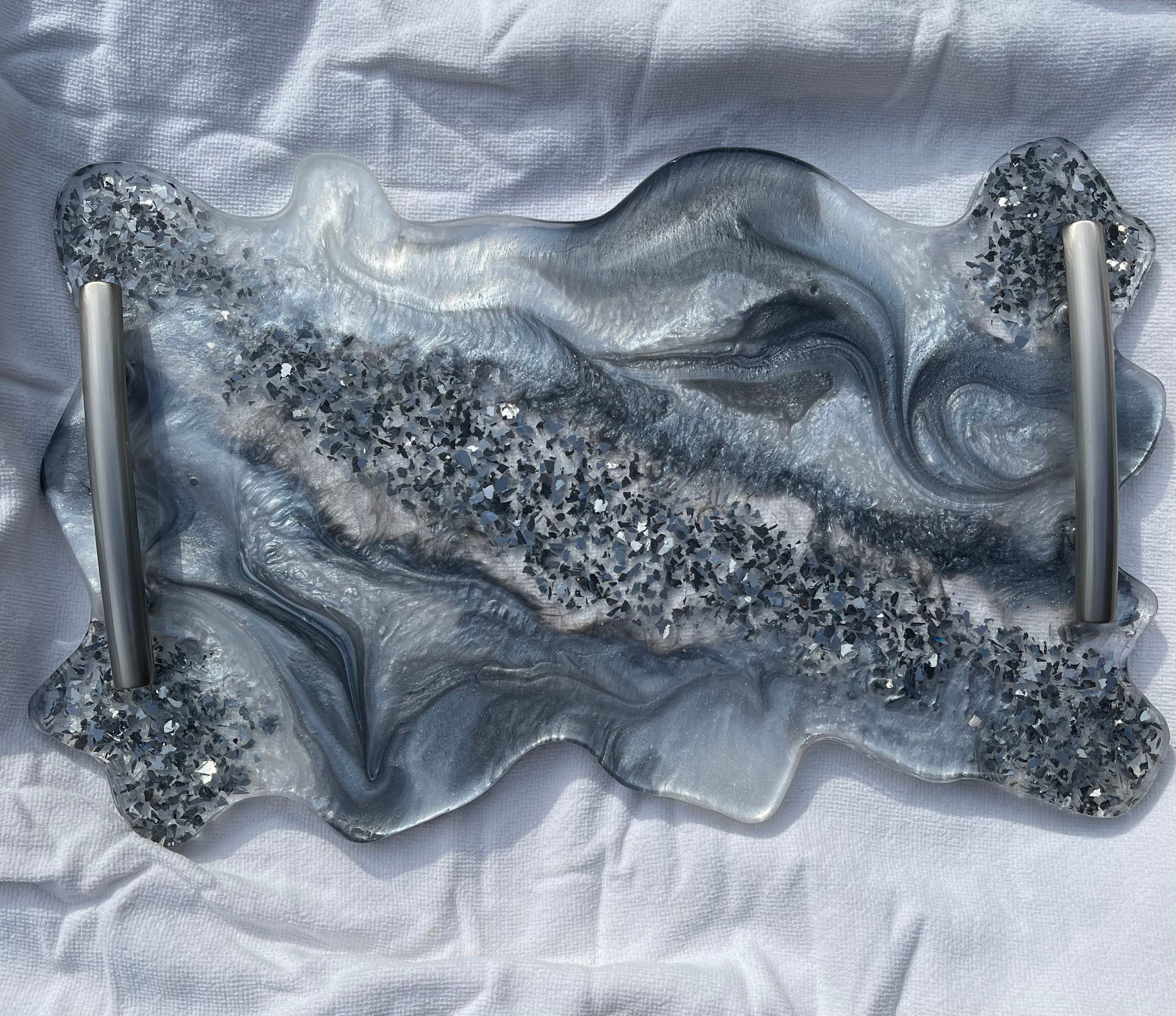 Crushed Glass Teal Blue Glass Chips Mirror Glitter Gravel Resin