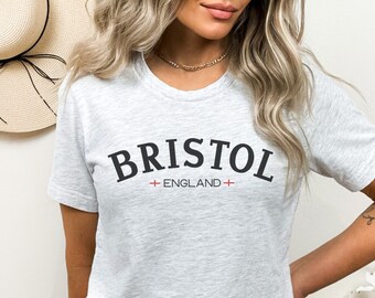 Bristol England T-Shirt Gift to Travel Lover, Light Weight Womens Vacation Tee, Stylish Ancestry Trip Apparel, Cozy UK British Clothing