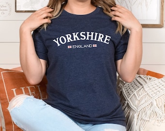 Yorkshire England T-Shirt Gift for Brits Travel Lover, Light Weight Womens English Vacation Tee, Ancestry Trip Apparel, UK British Clothing