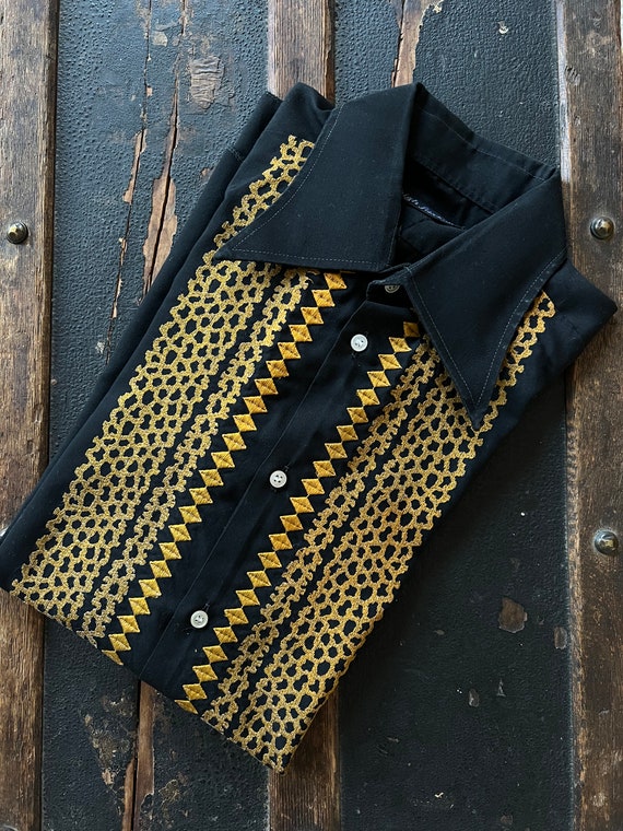 Black Embroidered Leopard Skin Style Lounge Lizar… - image 3