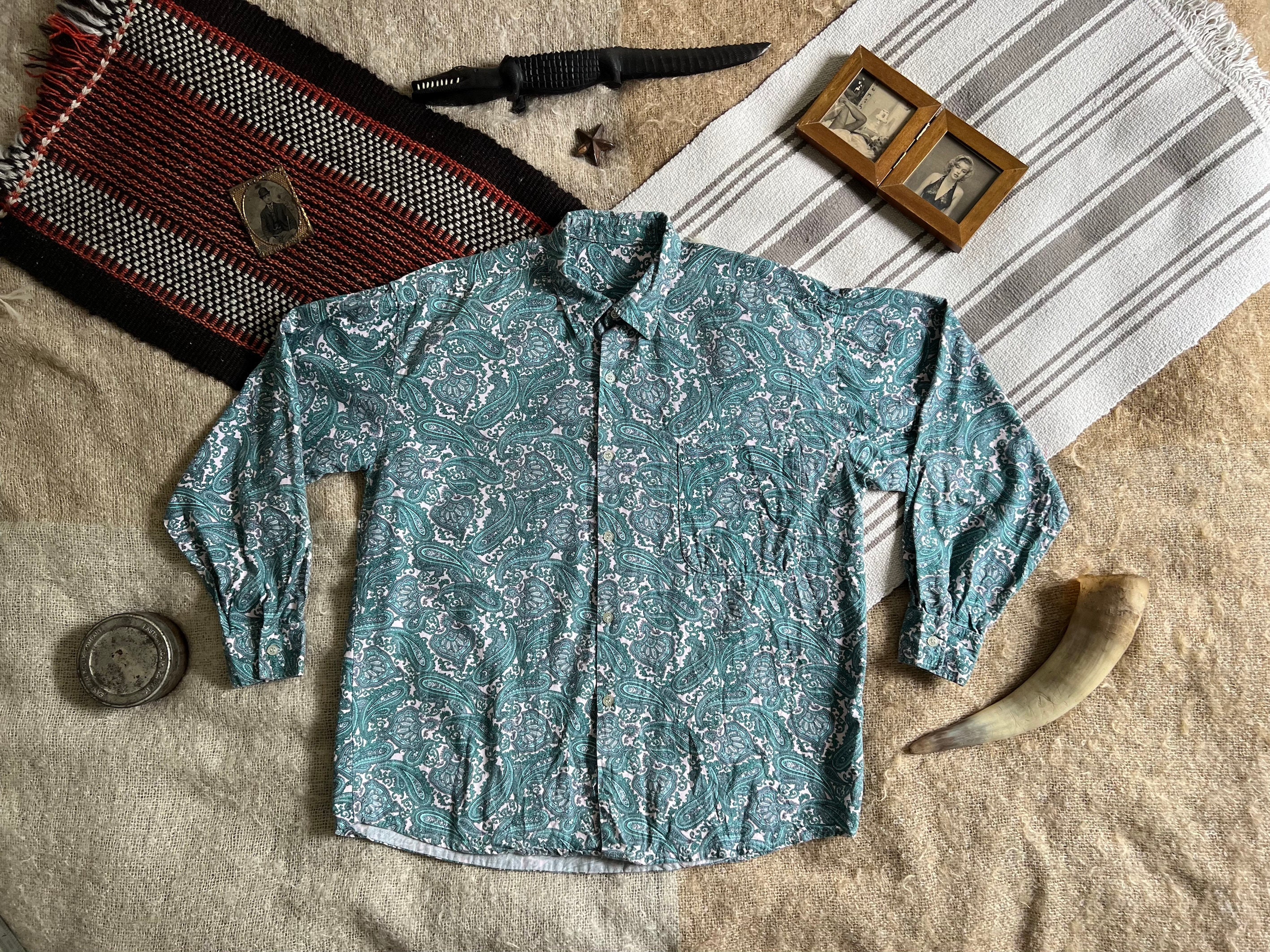 Casual long sleeve hotsell paisley vintage shirt