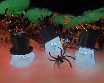 Spooky and Lovable Ghost Figurines with Soft Glow Light - Perfect for Halloween Decorations!