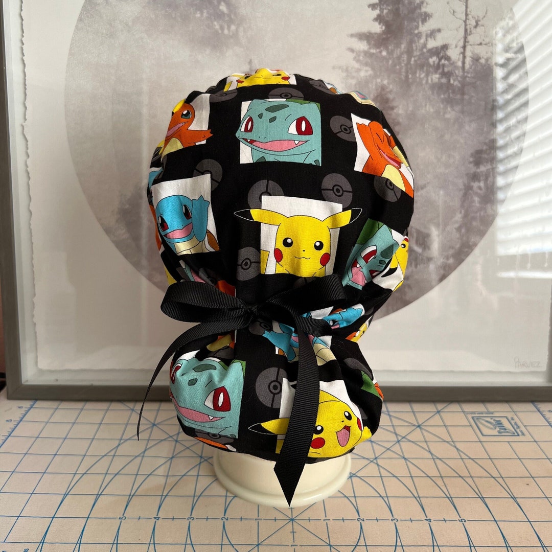 Anime Scrub Cap, Anesthesia Scrub Cap, Surgical Scrub Cap, Ponytail