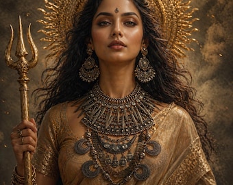 Babero de imitación de oro oxidado con forma de diosa egipcia india, estilo antiguo, mangalsutra, extravagante collar tipo candelabro