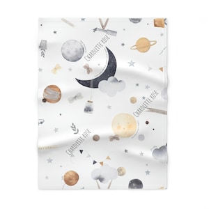 Luna Blanket, Personalized Moon and Night Sky Baby Blanket, Newborn Coming Home Blanket, New Baby Gift, Moon Sky Blanket, Luna Blanket