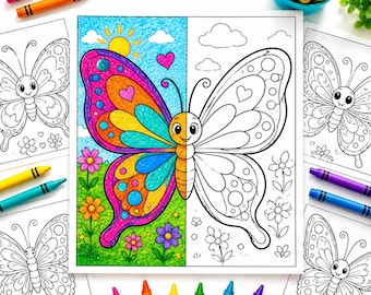 Butterfly Coloring Pages for Kids, 60+ Printable Sheets | Cute Butterflies Coloring Book | Classroom & Homeschool Activity | Instant PDF