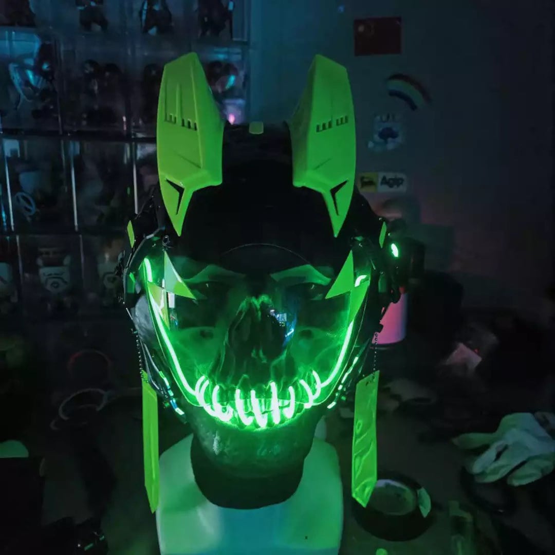 Cyberpunk Green Goblin Cosplay Mask Etsy