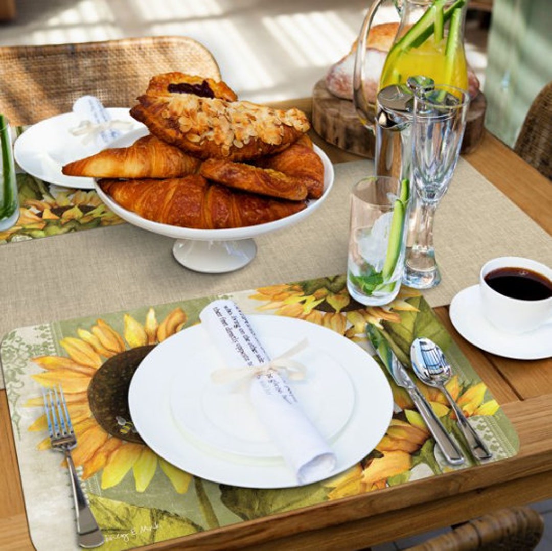 Corelle Sunflowers Reversible Plastic Placemat Multicolor Etsy