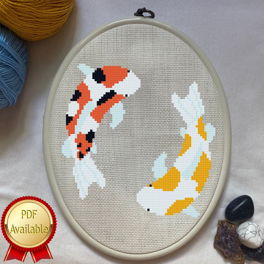 Koi Fish Crossstitch Pattern PDF Etsy