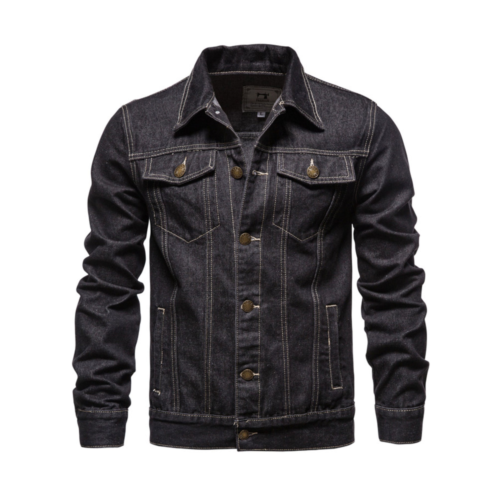 Black Denim Jacket Mens - Etsy