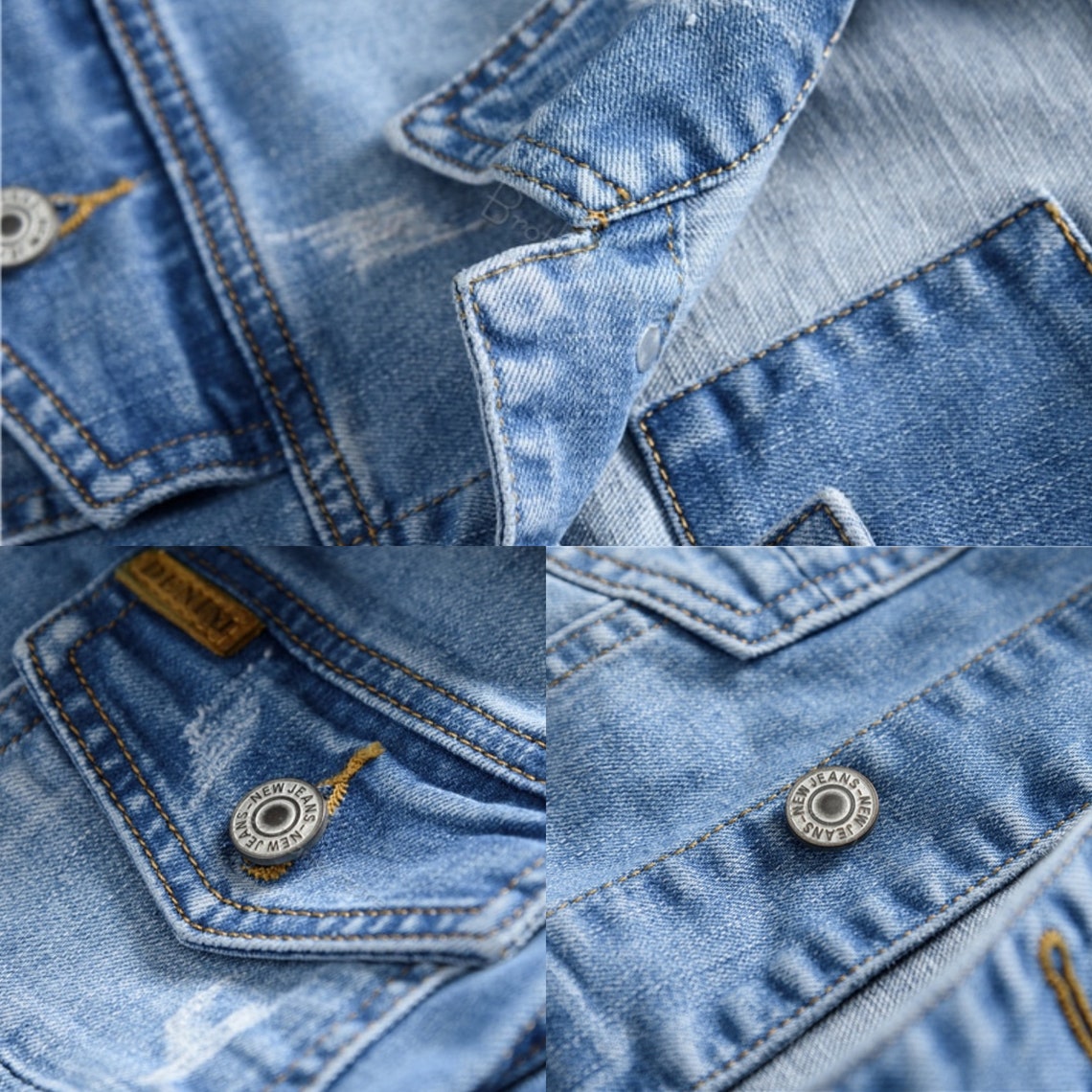 Classic Style Men's Vintage Blue Denim Jacket Spring and Etsy